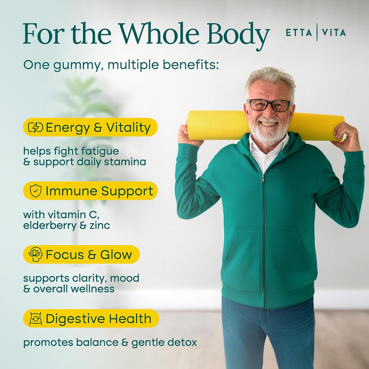 Sugar-Free Fruits and Veggies Gummies with Vitamins & Minerals (120 Chews) | Nutrient rich super greens gummies as digestive & probiotic blend for antioxidant & energy support, vegan, gluten-free, USA