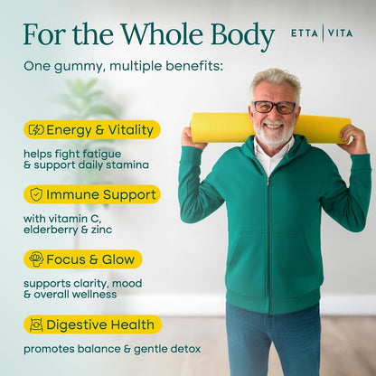 Sugar-Free Fruits and Veggies Gummies with Vitamins & Minerals (120 Chews) | Nutrient rich super greens gummies as digestive & probiotic blend for antioxidant & energy support, vegan, gluten-free, USA