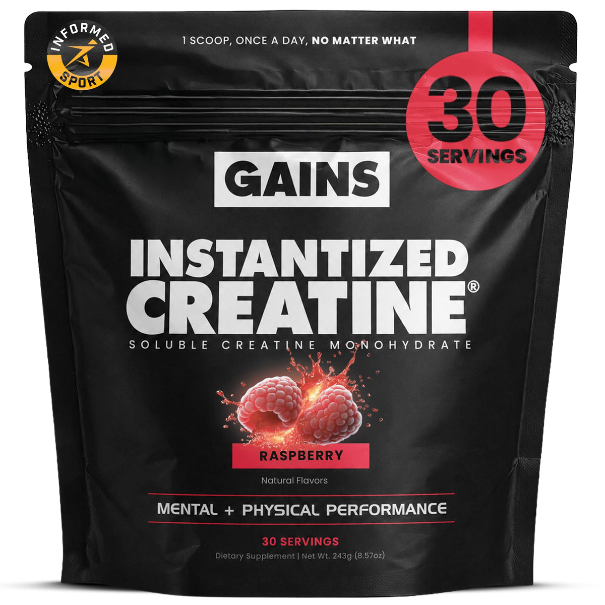 Gains in Bulk Instantized Creatine Monohydrate, Unflavored, 100 Servings
