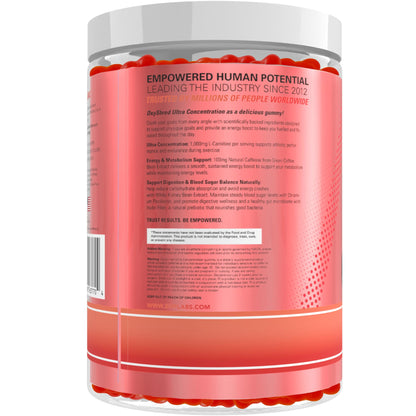 EHP Labs OxyShred Pre Workout Energy Gummies, Strawberry, 60 Servings | 100mg Natural Caffeine, 1000mg L-Carnitine, Vegan & Halal Friendly, No Artificial Colors, Zero Aspartame, HPLC Tested