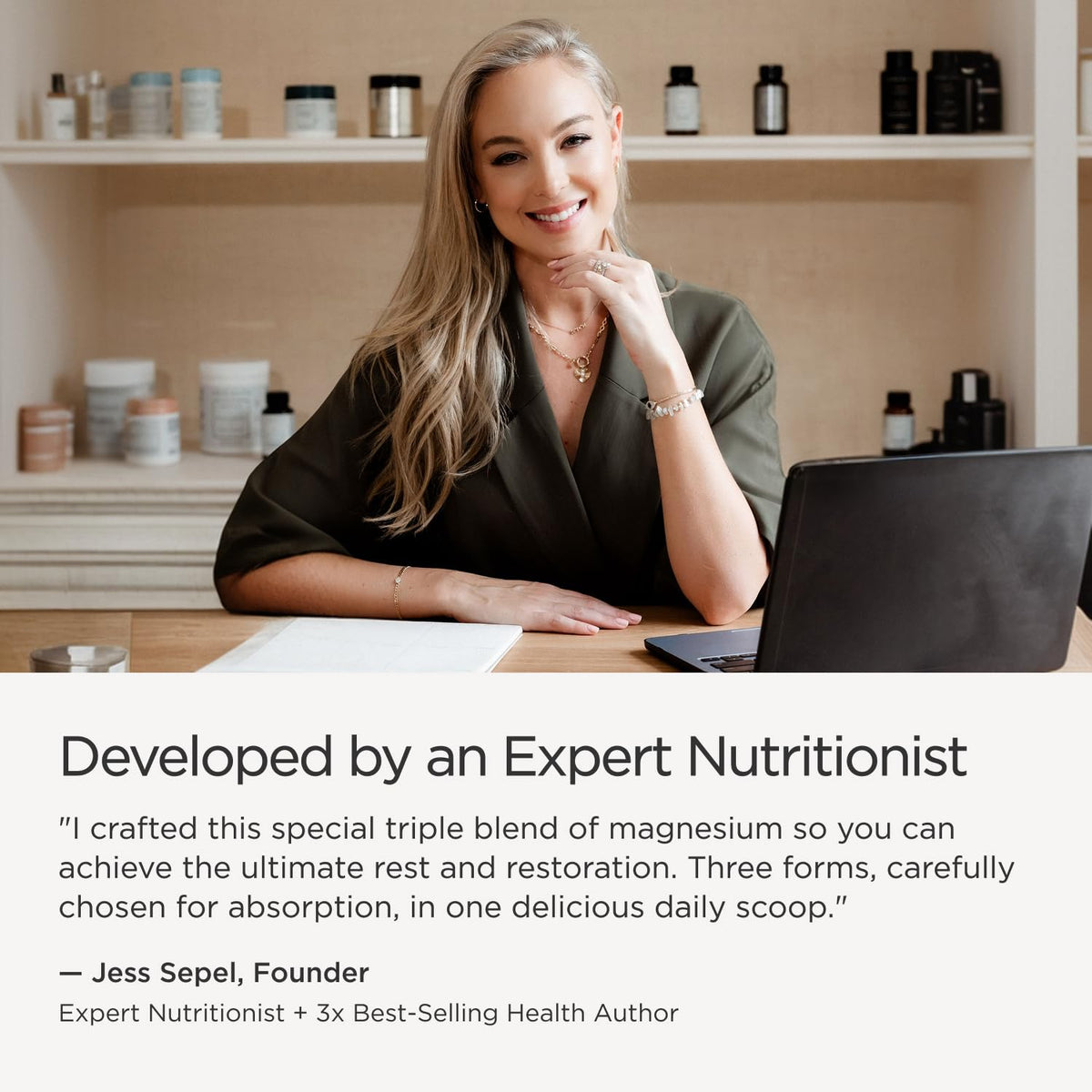 JSHealth Magnesium Supplement for Sleep. 400mg Triple-Form Glycinate | Made with Citrate, Amino Acid Chelate Developed By Nutritionist Jessica Sepel