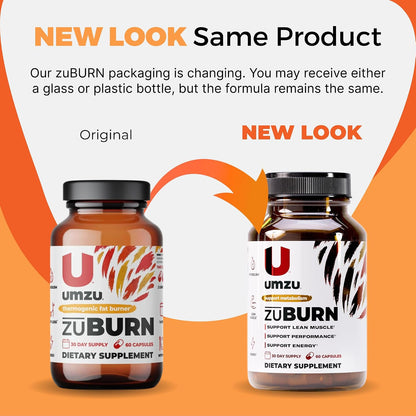 UMZU ZuBurn Energy Support Supplement, 30 Day Supply | Caffeine, MitoBurn, Capsimax, Grains of Paradise, Vitamins B6 and B12, Daily Energy, Focus, Active Lifestyle Support