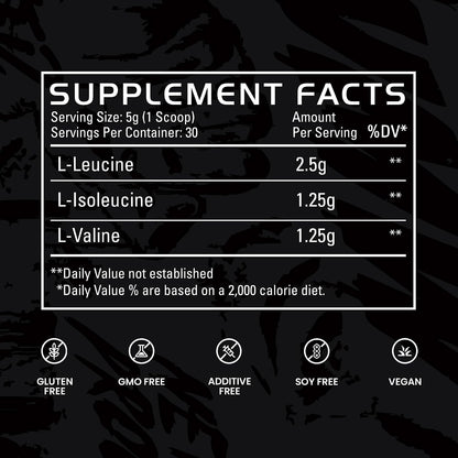 Gains in Bulk BCAA Powder, Amino Acids, Unflavored, 30 Servings