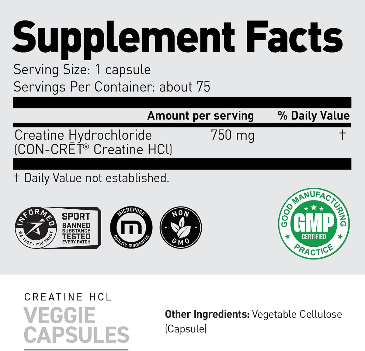 Kaged Creatine HCl Capsules | 7X Concentrated vs Mono | Muscle Building & Recovery | High Absorption | No Bloating | Creatine for Men & Women | Vegan, Gluten Free | Unflavored | 75 Servings