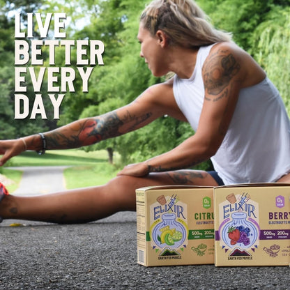 Earth Fed Muscle Elixir Electrolyte Powder Packets - Berry Flavor with Himalayan Sea Salt - Sugar Free, Stevia Sweetened - 3X Electrolytes - 30 Single Serve Hydration Drink Mix Sticks