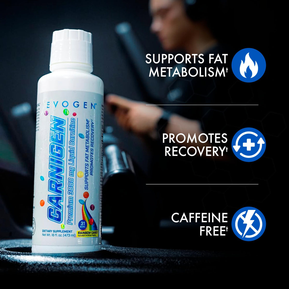 Evogen Carnigen Liquid 3000 | Energy Support | Sour Gummies | 31 Servings