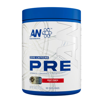 AN Performance Pre-Workout Powder Supplement for Men & Women | Energy Drink Mix with 300mg Caffeine + Beta Alanine + Citrulline | Third-Party Tested | Fruit Punch | 30 Servings