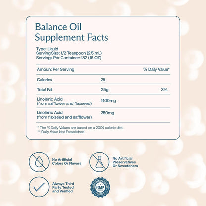 BodyBio Balance Oil - Essential Fatty Acids for Brain, Skin, & Mood | Cold-Pressed Omega 3 & 6