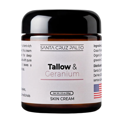 Santa Cruz Paleo, Suet Beef Tallow & Coconut Moisturizer, Organic, Grassfed Beef Tallow Skin Care, Non-Comedogenic Face & Body Moisturizer for Sensitive Skin, Coconut, 3.5 Oz
