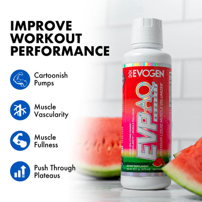 Evogen EVP AQ Liquid Glycerol | Muscle Volumizer | Unflavored | 16 Fl Oz | S7 nitric oxide blend with betaine anhydrous for pumps, vascularity, fullness and hydration; low-stim and clean