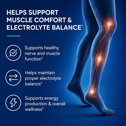 Research Verified Leg Cramps - Magnesium, B Vitamins, Ginger, Chamomile, BioPerine - Circulation Support - Vegan - 1 Month Supply