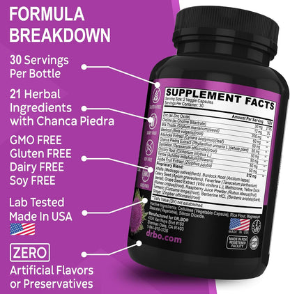Liver Cleanse Detox Support Supplement - Complete Health Repair Pills with Artichoke, Berberine, Turmeric Herbs - Aid Gallbladder Care Formula Capsules & Natural Milk Thistle Dandelion Supplements
