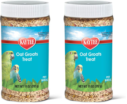 Kaytee Oat Groats Treat Jar for Pet Birds, 11 Ounces | More bird food variety. Crunchy bird treats. Easy to serve, protein source, parakeet treats