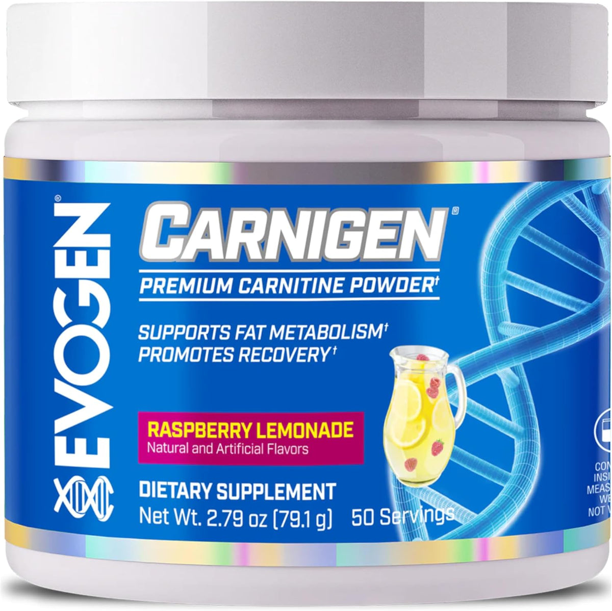 Evogen Carnigen Supports Energy and Metabolism | Raspberry Lemonade | 50 Servings