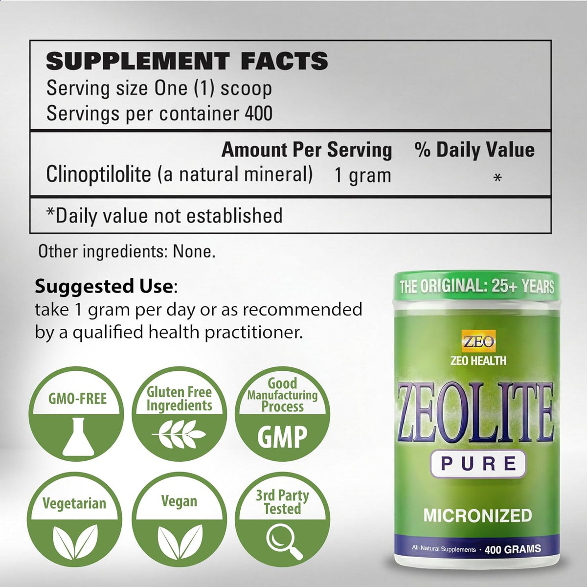 Zeolite Pure | Full Body Detox Cleanse for Women, Men, Adults | Supports Energy, Gut Health, Mental Clarity, & Optimal Inflammation Response | The Original Zeolite Powder (400 Servings)
