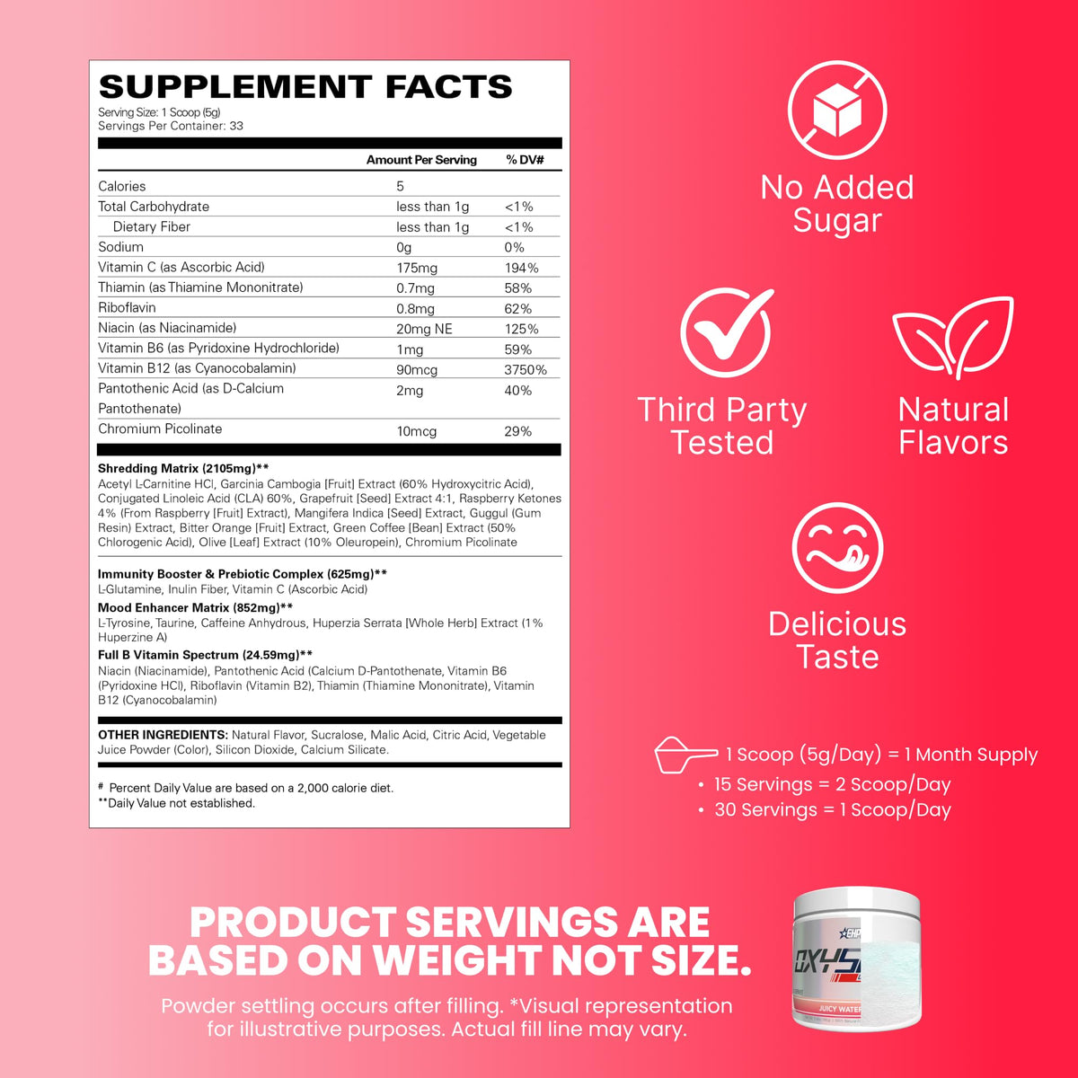 EHP Labs OxyShred Pre Workout Powder - Preworkout Powder with L Glutamine & Acetyl L Carnitine, Energy Boost Drink - Cosmic Blast, 60 Servings