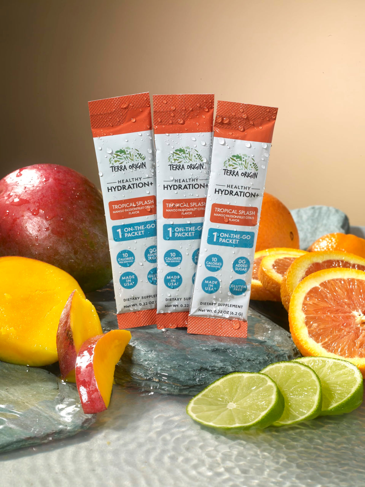 TERRA ORIGIN Healthy Hydration+ Electrolyte Powder Packets | Sugar Free, Gluten Free Drink Mix | Lemonade | 30 Servings (1-Pack)