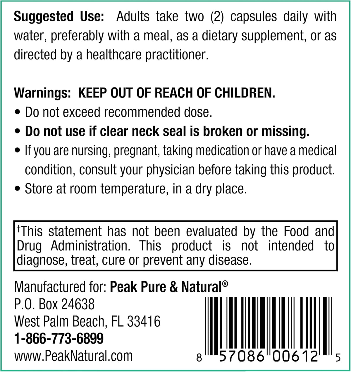 Peak Pure & Natural Maximum Endurance Supplement – Supports Hormone Health & Nitric Oxide Levels – Workout & Recovery Formula with Nitrosigine, DMG & DIM