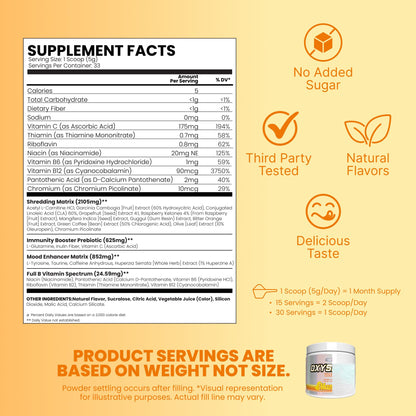 EHP Labs OxyShred Pre Workout Powder - Preworkout Powder with L Glutamine & Acetyl L Carnitine, Energy Boost Drink - Cosmic Blast, 60 Servings