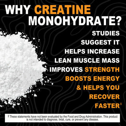 It's Just! - Creatine Monohydrate Powder, Pure Creatine Powder, Made in USA, 3rd Party Lab Tested, 5g Per Serving, Scoop Included, No Fillers, No Added Flavor (Unflavored, 500g / 100 Servings)