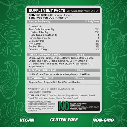 EHP Labs OxyGreens Super Greens Powder with Spirulina & Chlorella, Prebiotic Fiber, Probiotics & Digestive Enzymes – Antioxidant Green Superfood Supplement - 15 Serves (Pineapple)
