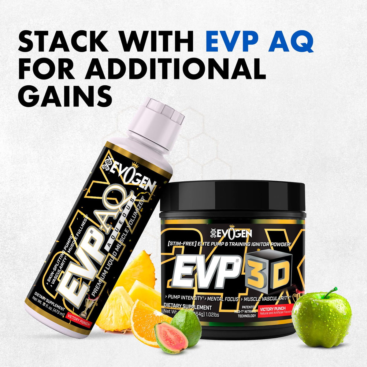 Evogen EVP 3D Stim Free Pre-Workout | Citrus Candy | 40 Servings | Arginine nitrate, L-citrulline, beta-alanine and creatine with lion's mane, L-tyrosine and DMAE for pumps and focus