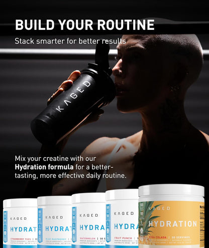 Kaged Creatine Monohydrate Micronized Powder | Unflavored | Muscle Building & Recovery | 5000 mg Per Serving | Vegan, Gluten Free, Easily Digestible | Supplements for Men & Women | 100 Servings