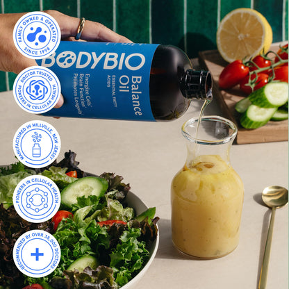 BodyBio Balance Oil - Essential Fatty Acids for Brain, Skin, & Mood | Cold-Pressed Omega 3 & 6