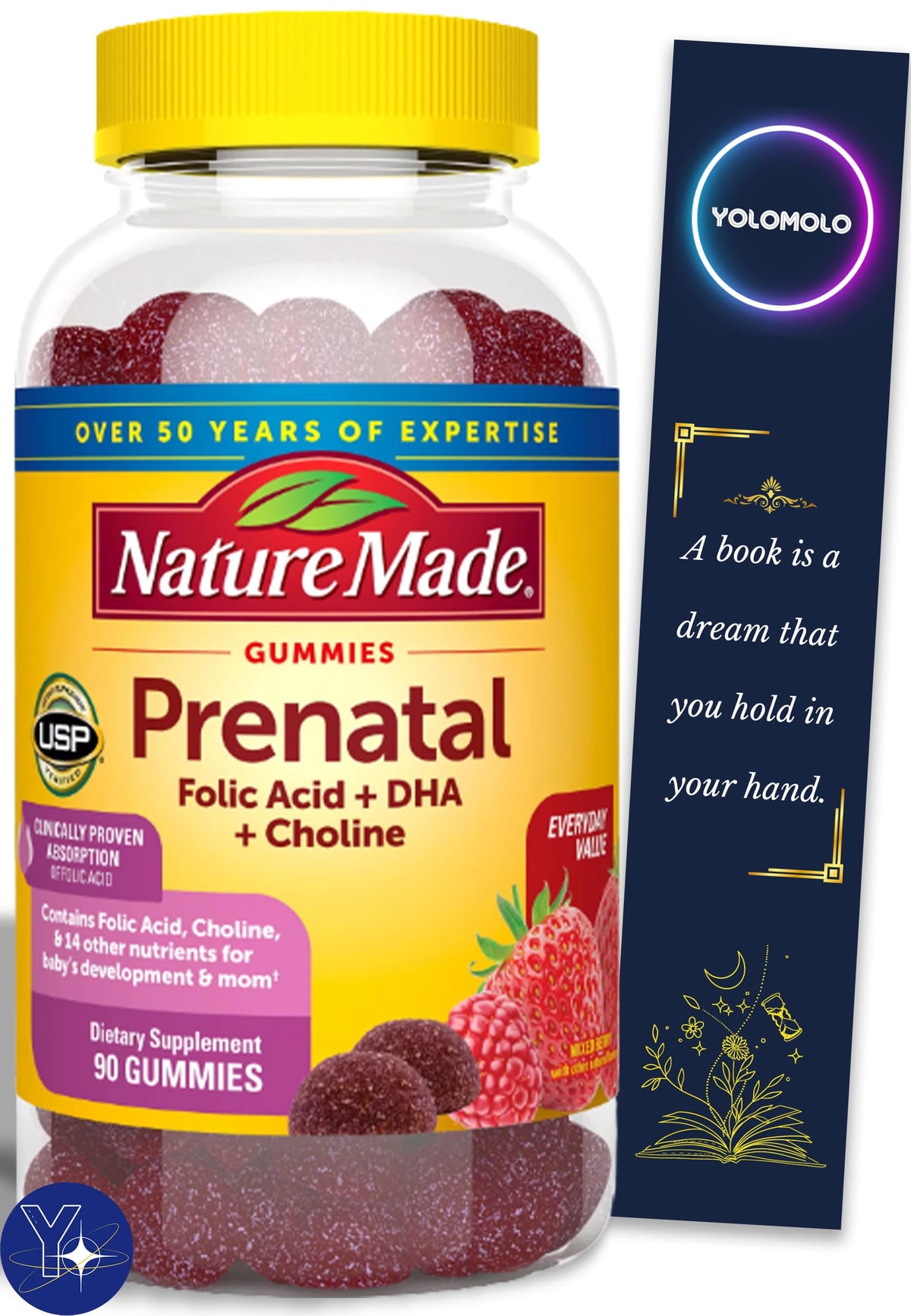 Prenatal Gummies with DHA and Folic Acid, Nature Made Dietary Supplement