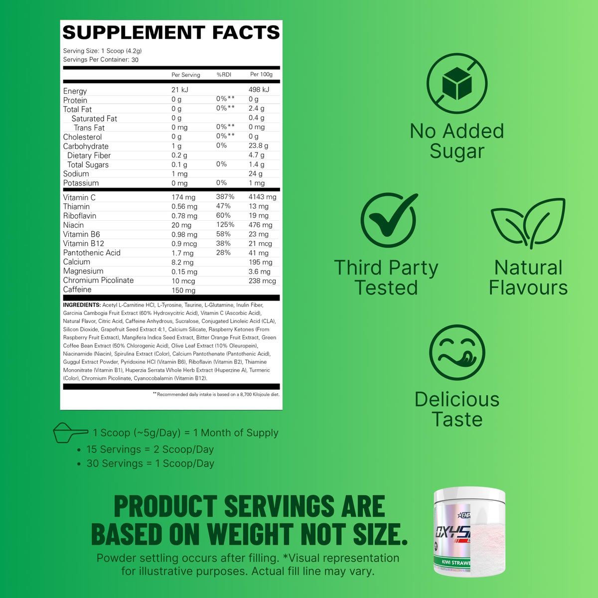 EHP Labs OxyShred Pre Workout Powder - Preworkout Powder with L Glutamine & Acetyl L Carnitine, Energy Boost Drink - Cosmic Blast, 60 Servings