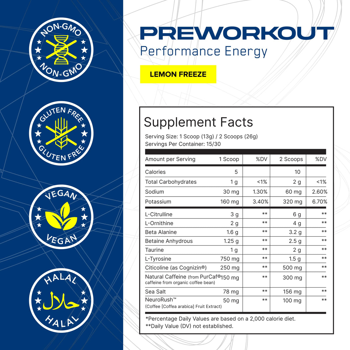 AN Performance Pre-Workout Powder Supplement for Men & Women | Energy Drink Mix with 300mg Caffeine + Beta Alanine + Citrulline | Third-Party Tested | Fruit Punch | 30 Servings