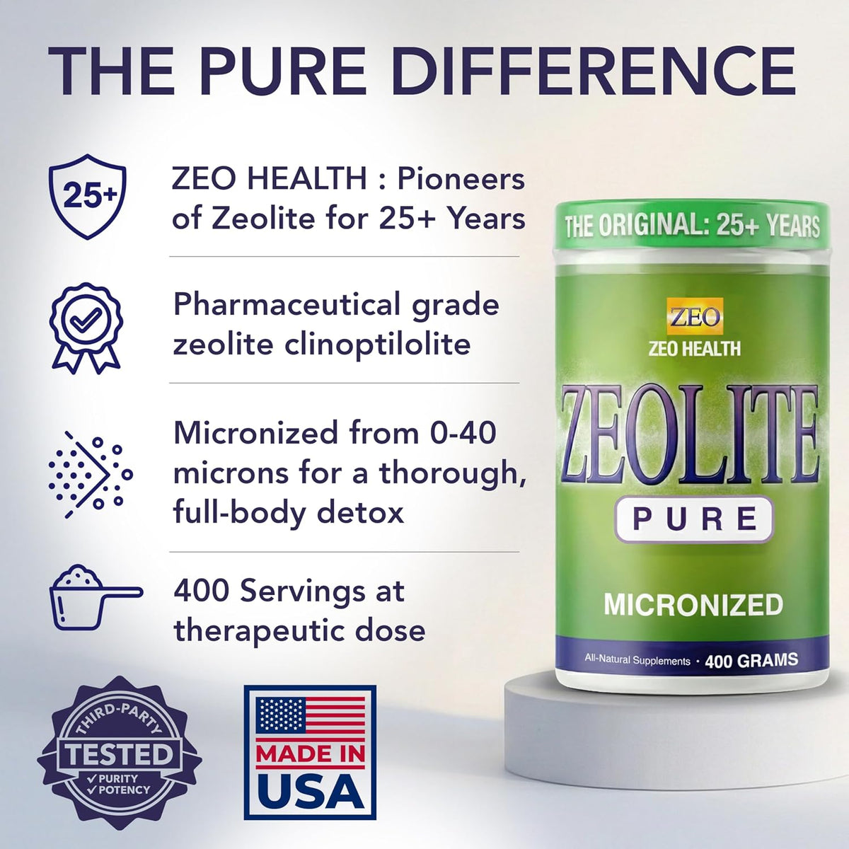 Zeolite Pure | Full Body Detox Cleanse for Women, Men, Adults | Supports Energy, Gut Health, Mental Clarity, & Optimal Inflammation Response | The Original Zeolite Powder (400 Servings)