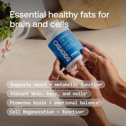 BodyBio Balance Oil - Essential Fatty Acids for Brain, Skin, & Mood | Cold-Pressed Omega 3 & 6