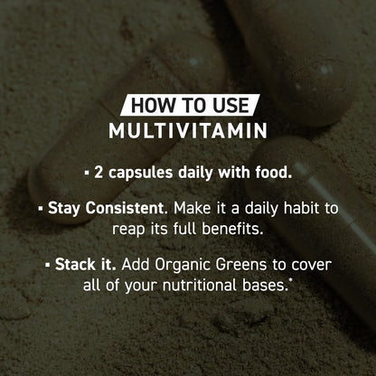 Kaged Multivitamin Capsules | Unflavored | Whole Foods Organic Fruits & Veggies | Plant Based Vegan Multivitamin | Vitamin C, D, E, B12 | Supplements for Men & Women | 30 Servings