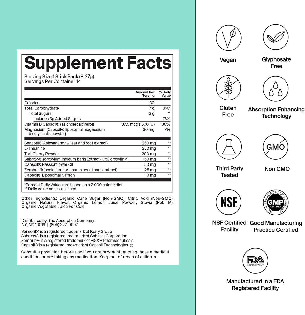 Calm Drink Mix - Supports Cortisol Regulation - Watermelon Lemonade & Electrolyte Powder Packets - Workout Recovery - Mango Lemonade & Sleep Aid Powder - Improve Sleep - Chamomile Lemonade (7 Sticks)