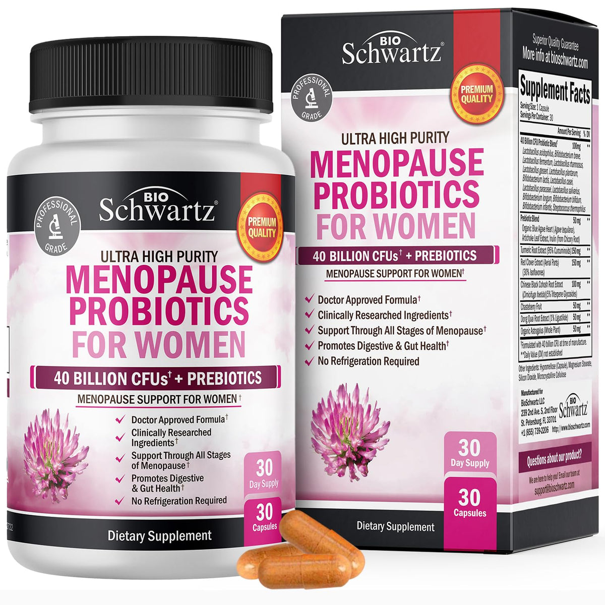 Menopause Support Probiotics for Women - Breakthrough Menopause Relief for Hot Flashes Night
