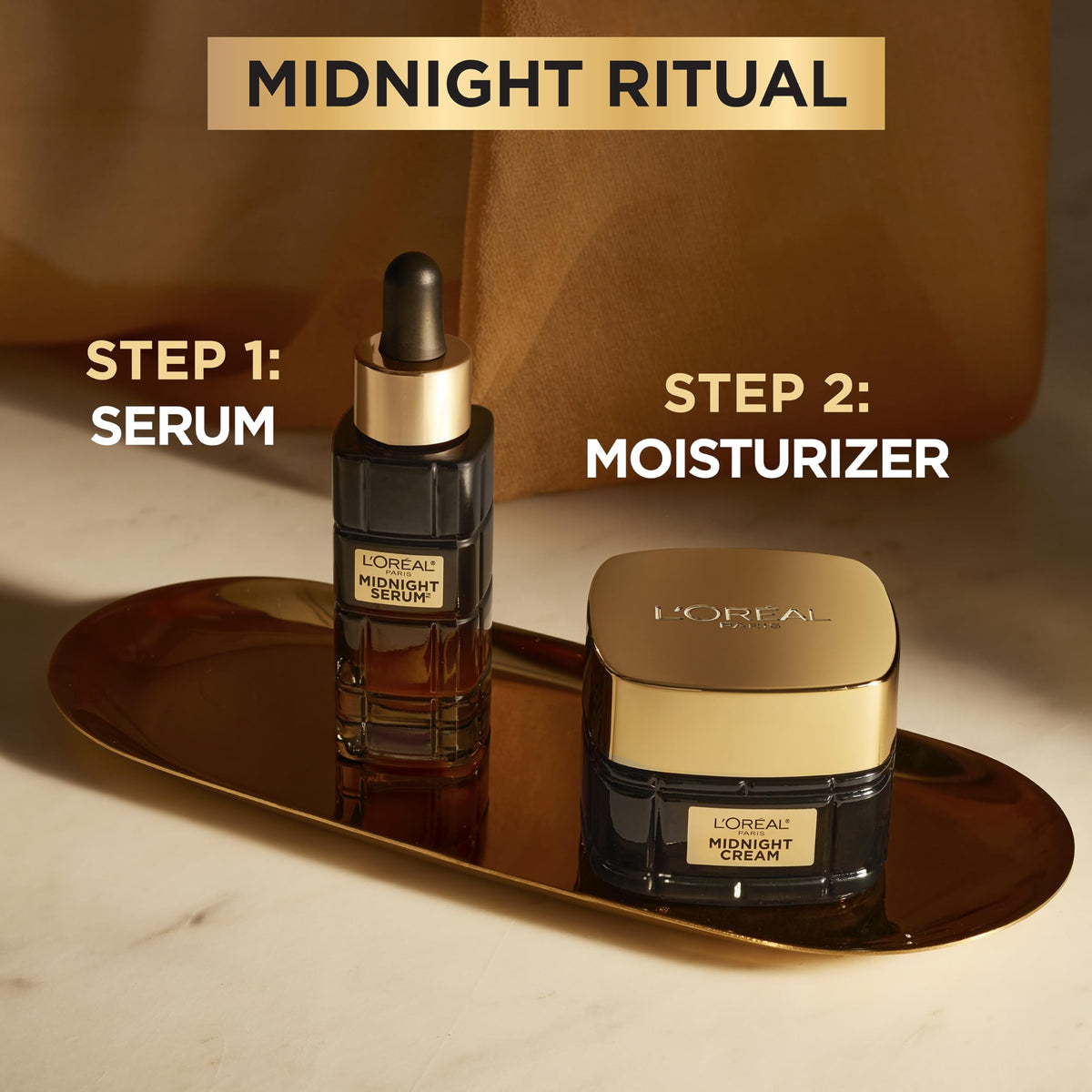 L'Oreal Paris Age Perfect Anti-Aging Midnight Cream, Face Moisturizer to Reduce Wrinkles and Firm Skin, 1.7oz + Serum Sample