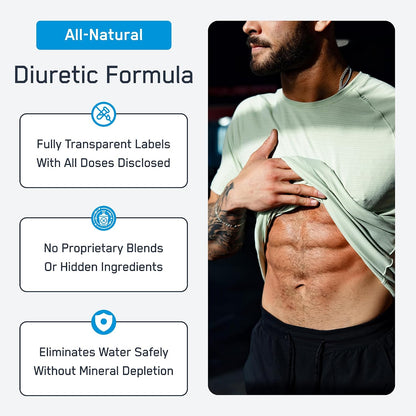 SteelFit Hydra Steel, Diuretic Water Pills Supplement - 80 Count | Dandelion & Added Electrolytes - Boost Water Weight Loss for Enhanced Muscle Definition - Water Retention & Bloat Relief