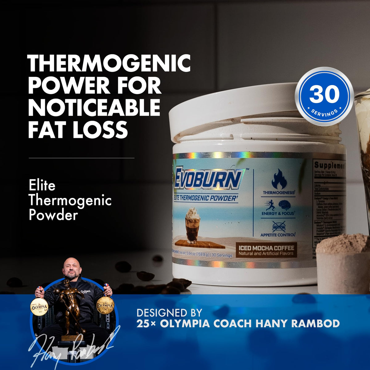 Evogen Evoburn Thermogenic | Mango | 30 Servings | MitoBurn, InnoSlim and ProGBB with caffeine, L-tyrosine, cocoa extract, DMAE and AdvantraZ for energy, focus and metabolism