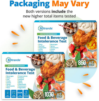 5Strands Food & Beverage Intolerance Test with 1030 Items Tested