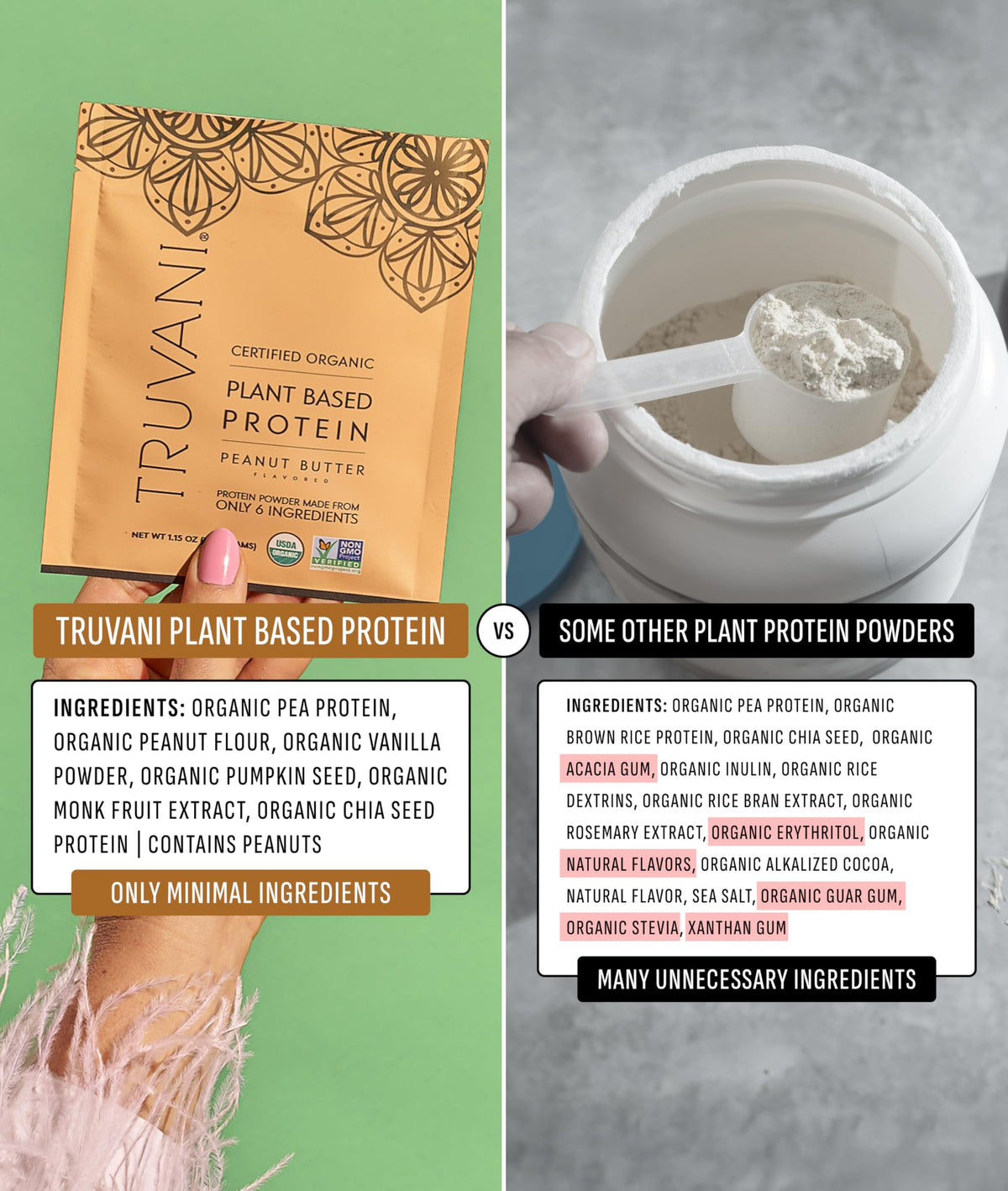 Truvani Organic Plant Based Protein Powder | Vanilla | 1 Serving | Vegan | 20g Pea Protein | Keto | Gluten & Dairy Free | Low Carb | No Added Sugar