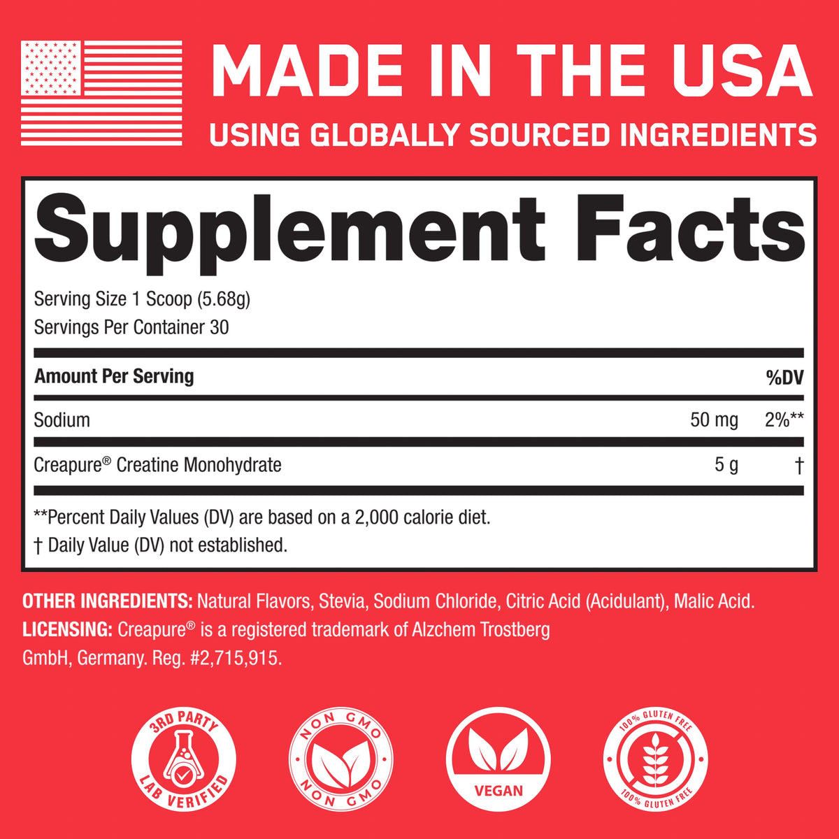 SteelFit Creapure Creatine Monohydrate Powder, Unflavored, 100 Servings | German Creatine Powder for Men, Women - Gym Workout Nutritional Supplements for Muscle Gain, Brain Health & Strength Building