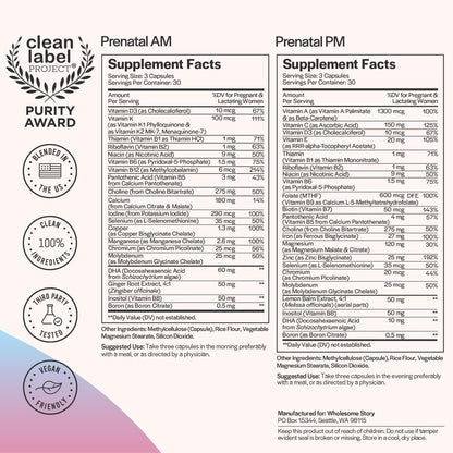 Premium Bioavailable Prenatal & Postnatal Vitamins for Women with DHA, Folate & Iron