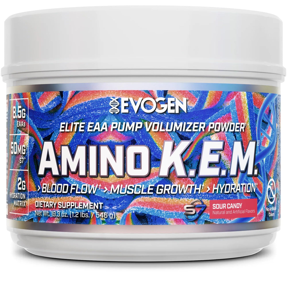 Evogen Amino K.E.M. EAA & BCAA | Tropic Thunder | 30 Servings | S7 nitric oxide blend with betaine anhydrous, coconut water and leucine for blood flow, muscle growth, hydration and recovery