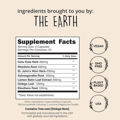 Joy-Filled Mood Support Supplement + St. John's Wort, Plant-Based, 120 Ct