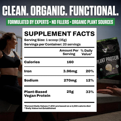 VEDGE Vanilla Protein Powder, Creatine Monohydrate, and Vegan Omega 3, Complete Vegan Performance Stack for Muscle Strength, Endurance & Recovery, Superfood Vitamin A, Vitamin C, and Amino Acids