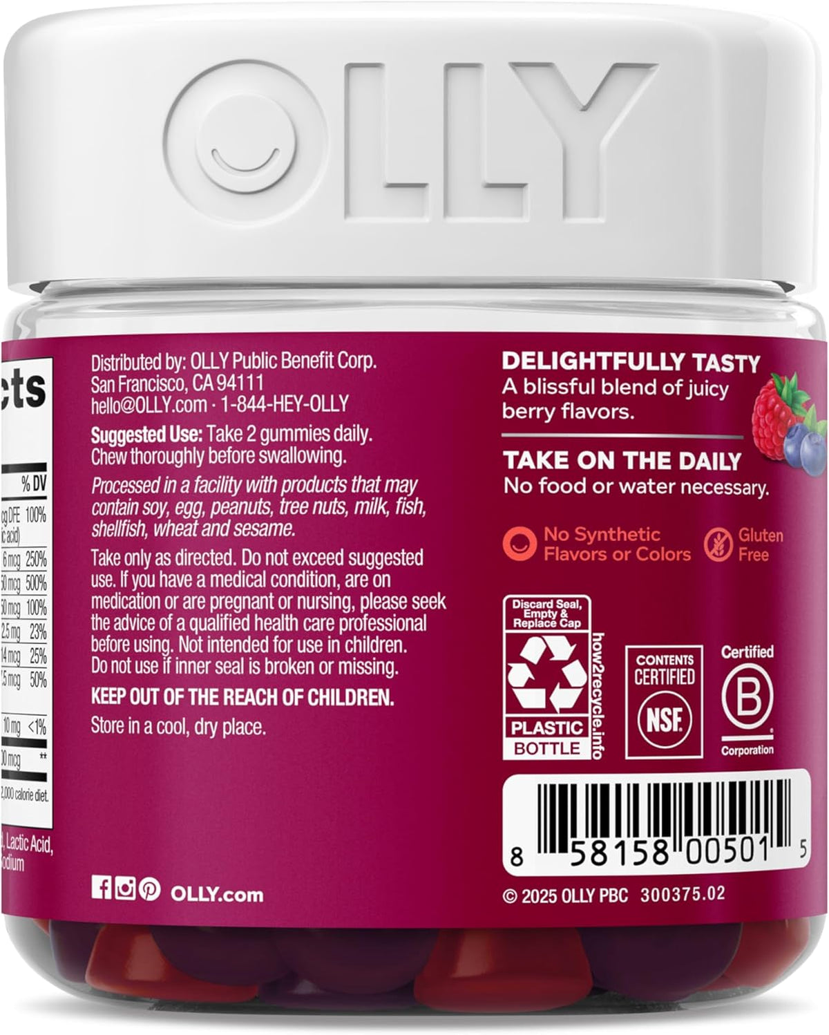 OLLY Women's Multivitamin, Supports Overall Wellness,* Biotin - 90 Count