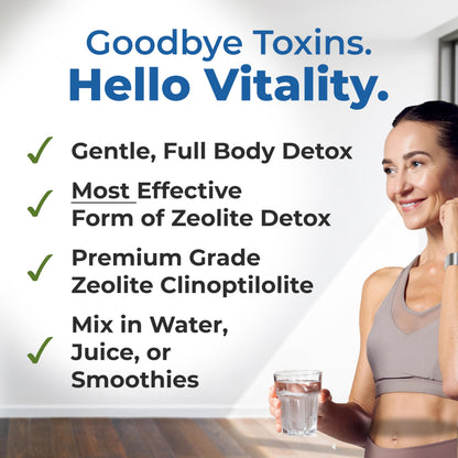Healthy by Nature Full Body Zeolite Detox Cleanse Powder for Adults | Natural Clinoptilolite Binder Support, Therapeutic Dosing for Women and Men, Supports Energy, Mental Clarity & Gut Health