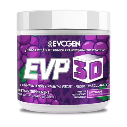 Evogen EVP 3D Stim Free Pre-Workout | Citrus Candy | 40 Servings | Arginine nitrate, L-citrulline, beta-alanine and creatine with lion's mane, L-tyrosine and DMAE for pumps and focus