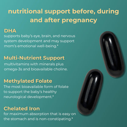Iwi Life Prenatal Multivitamin, 60 Softgels (30 Servings), Vegan, Plant-Based Algae Omega 3